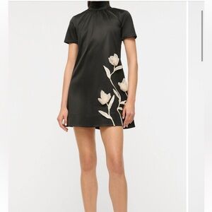 Elegant Black Floral Skirt